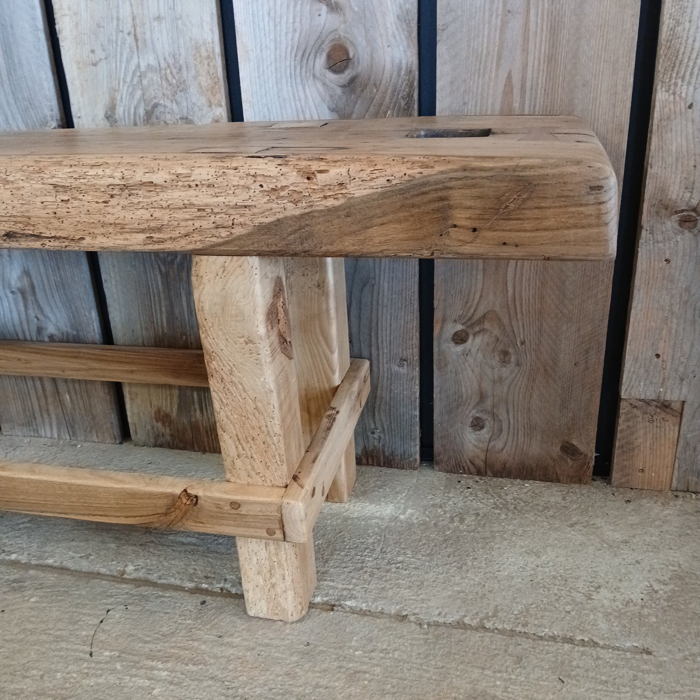 Reclaimed Solid Oak Console Table - Rustic Entryway Furniture