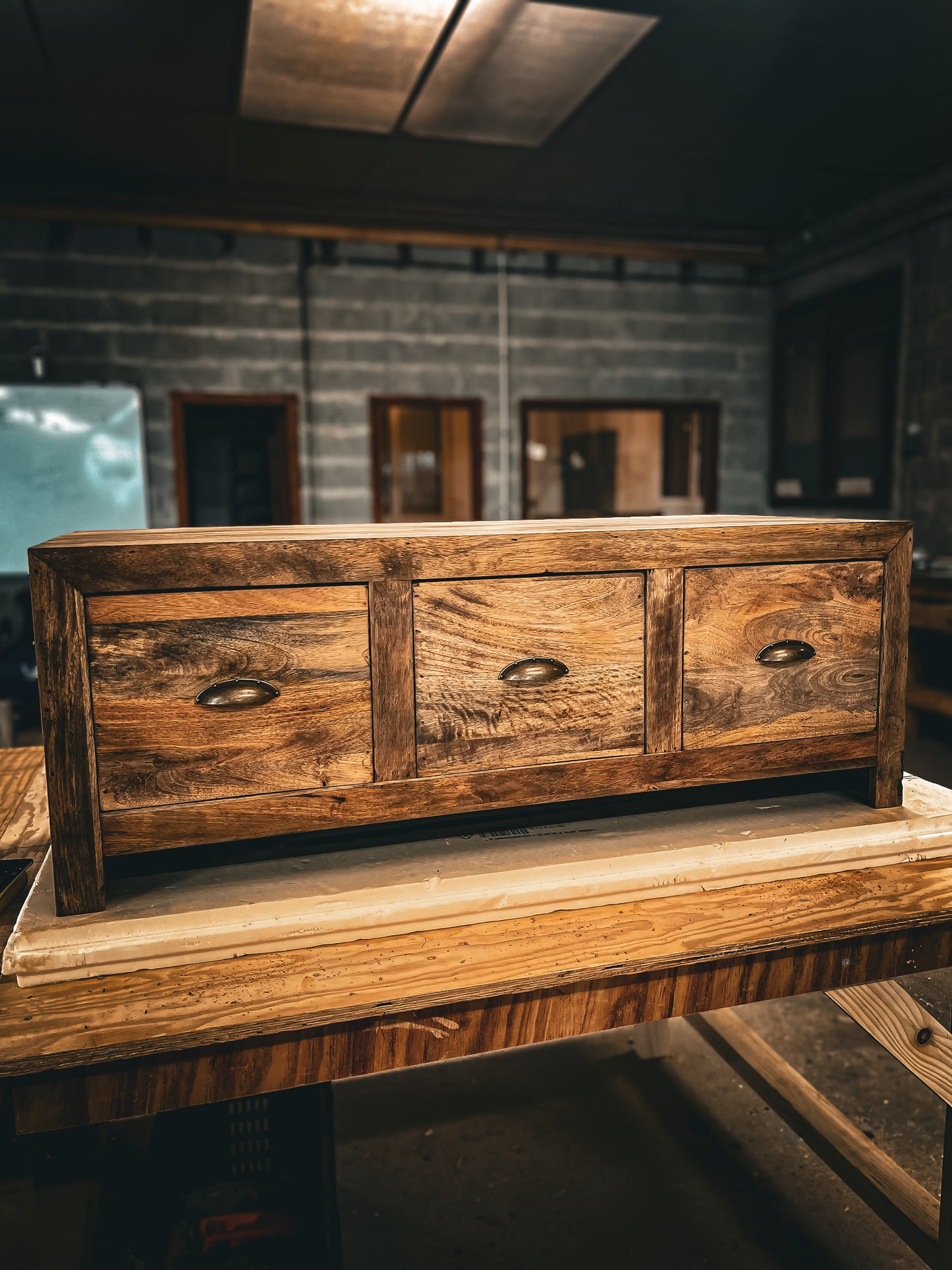 Relooked Mango Wood Sideboard