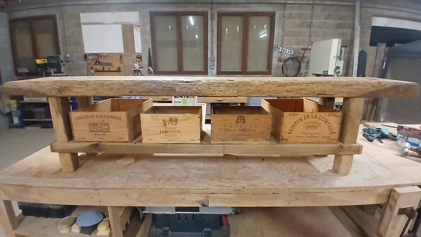 Reclaimed Solid Oak Console Table - Rustic Entryway Furniture