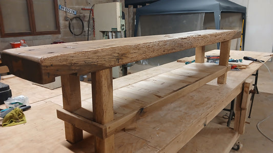 Reclaimed Solid Oak Console Table - Rustic Entryway Furniture
